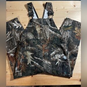 Bass Pro Shops Boys Camo Overalls in Brown and Green